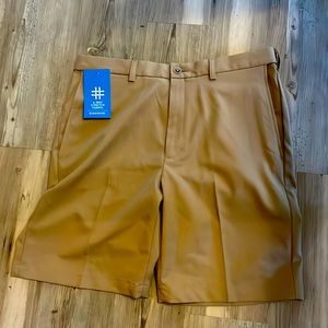 Men’s khaki shorts. 9 1/2 inseam. Size 34. Haggar Cool Pro 18.